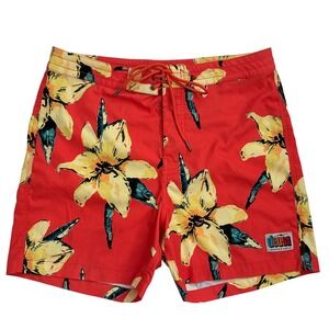 Deus Ex Machina Mens Red Floral Havana Board Shorts Size 30 DMP232207